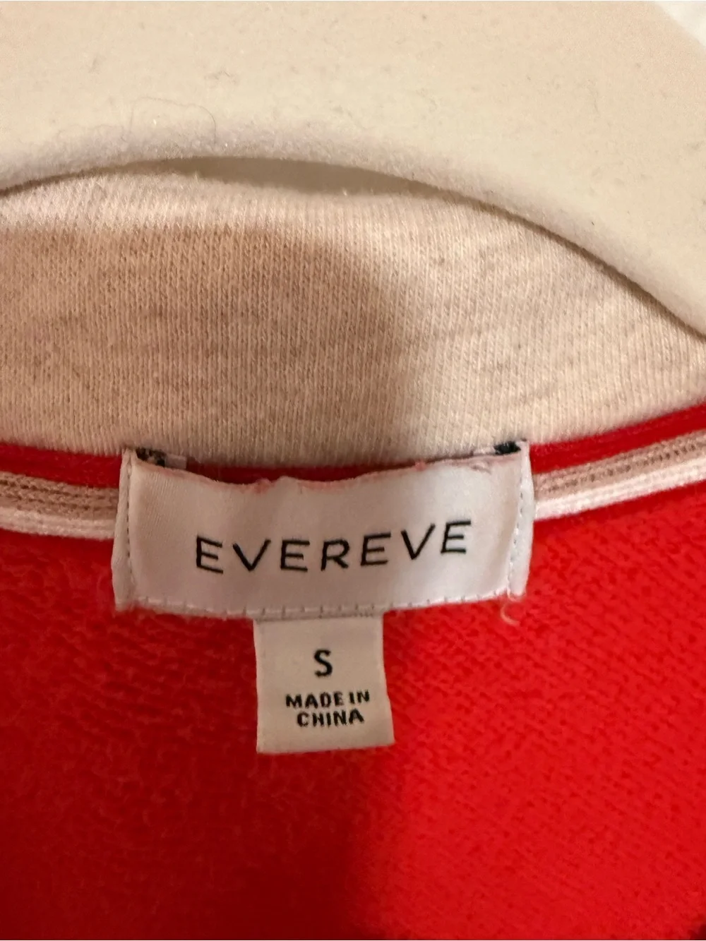 Evereve Red and Cream Snap-Front Colorblock Pullover